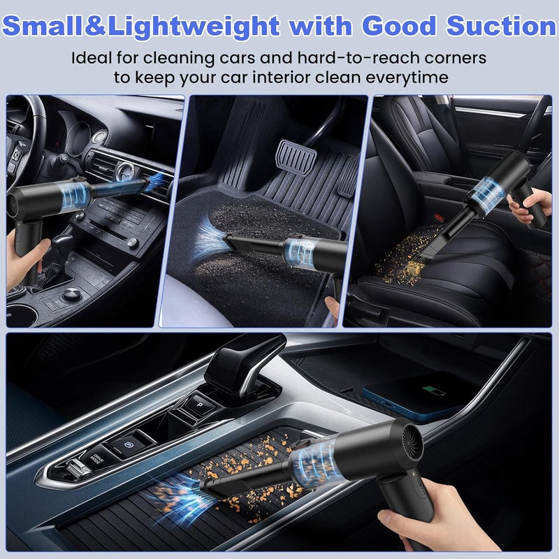 JYNSROU Car Vacuum Portable Cordless with 16000PA Ultra Suction 4-in-1 Foldable ​Air Duster & Brushless Motor Rechargeable Handheld Vacuum for Pet Hair, Car Seats, Home & Office Cleaning - Image 4